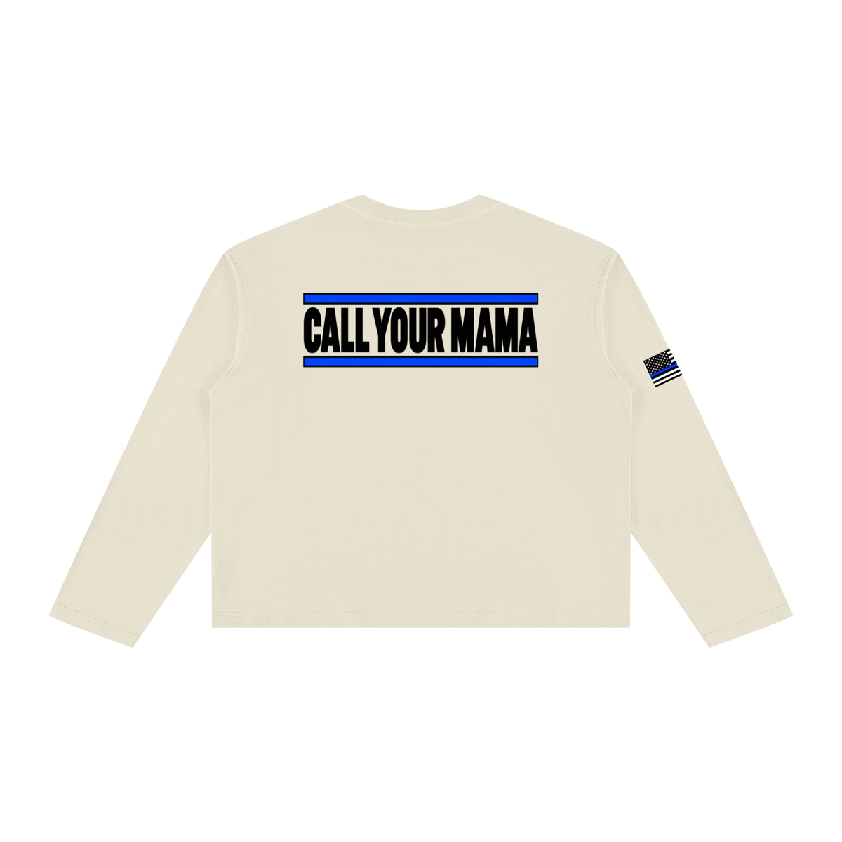 Suspended Call Your Mama vintage wash long sleeve tee in apricot, alternate view