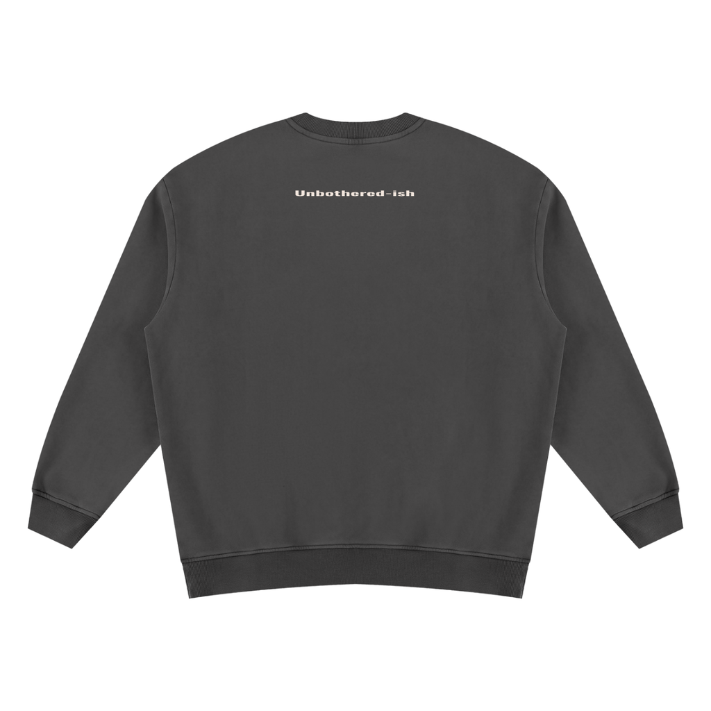 Gen X Still a Little Feral vintage wash sweatshirt in black, alternate view