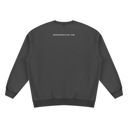 Gen X Still a Little Feral vintage wash sweatshirt in black, alternate view