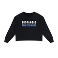Suspended Call Your Mama raw edge V-neck sweatshirt in black