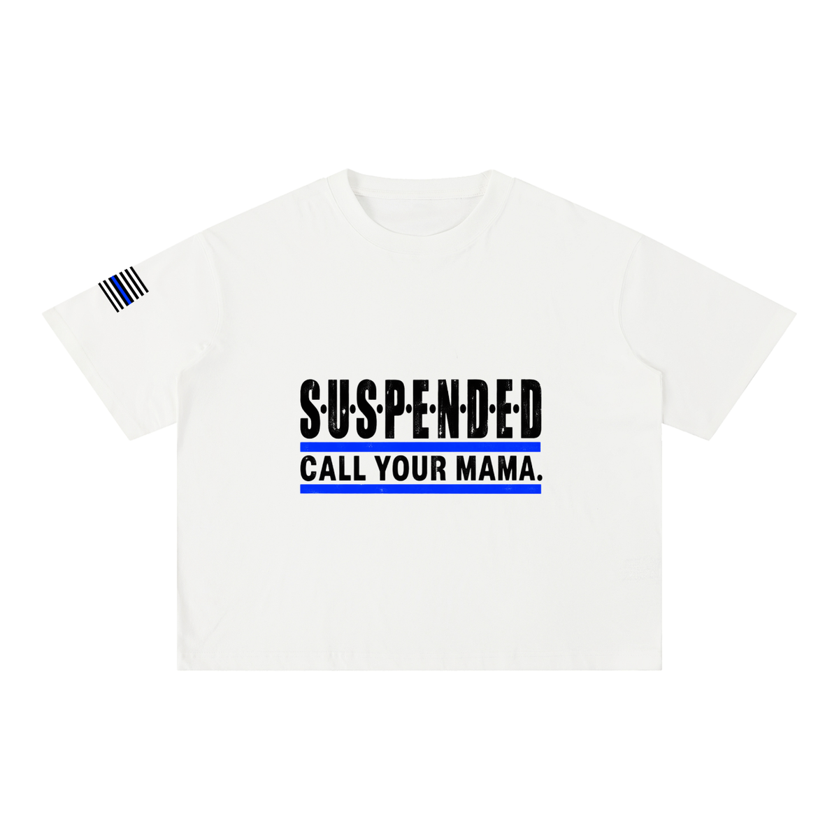 Suspended Call Your Mama boxy white tee