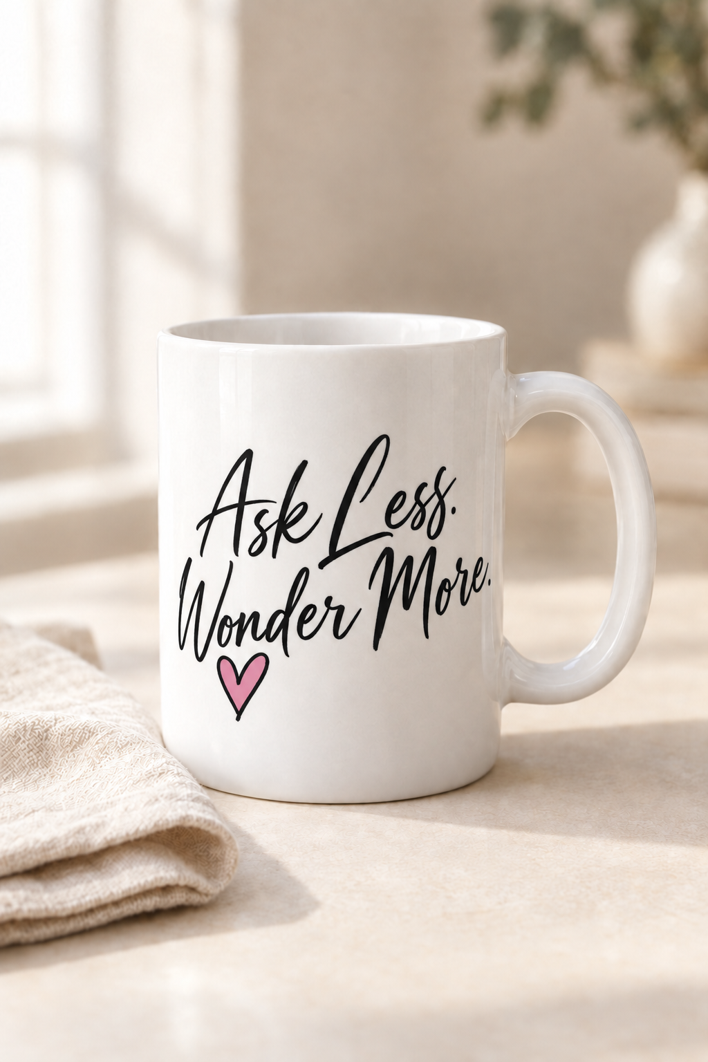 Boston Brunette Mug - Ask Less. Wonder More.