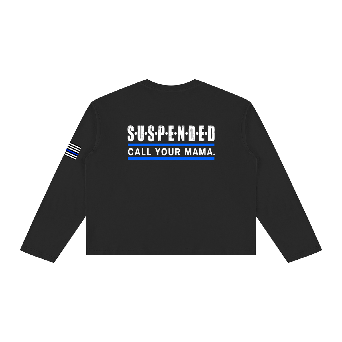 Suspended Call Your Mama vintage wash long sleeve tee in black, alternate view