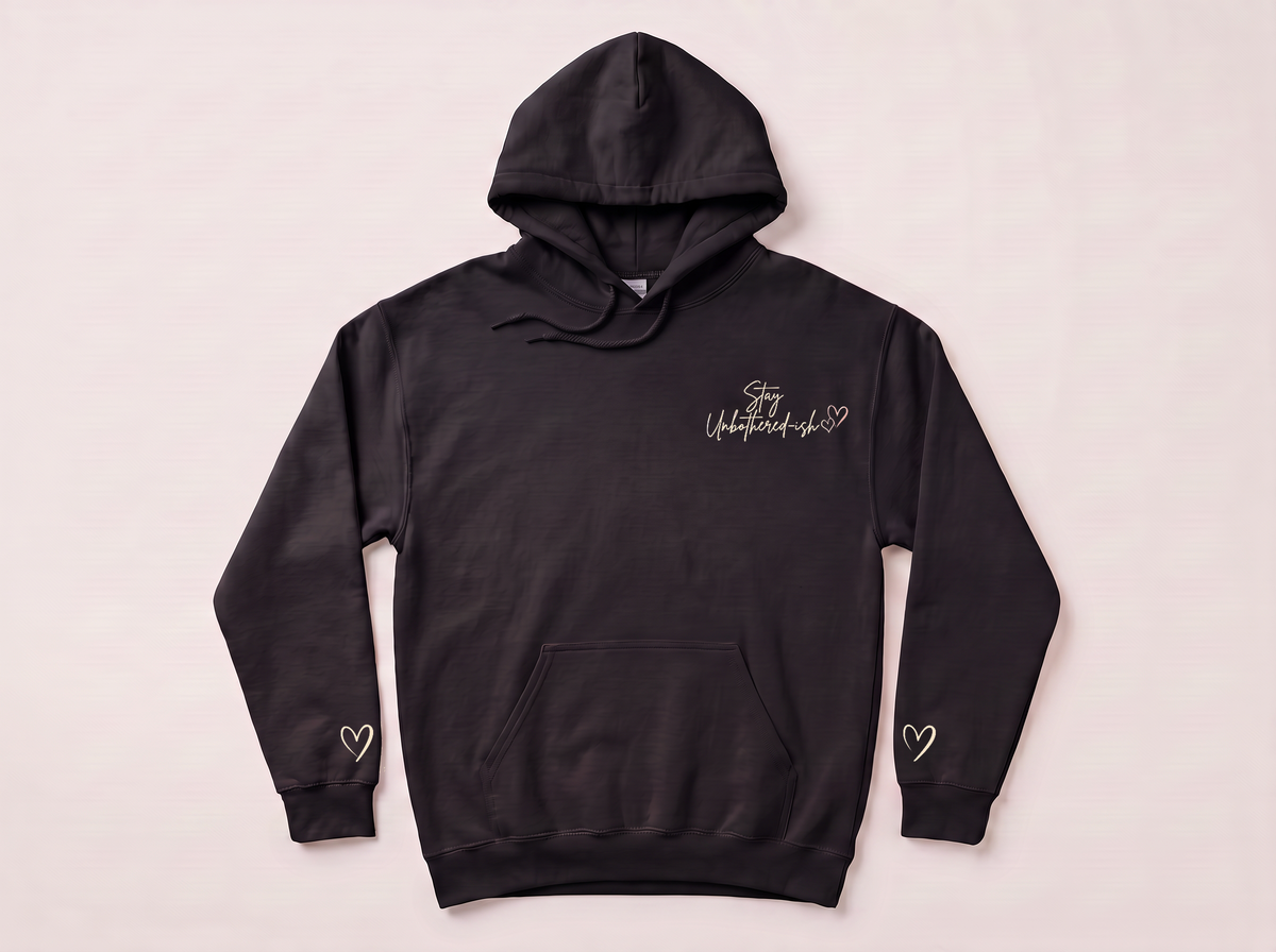 Stay Unbothered-ish Signature Hoodie Black - Front